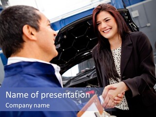 Mechanic Smile Female PowerPoint Template