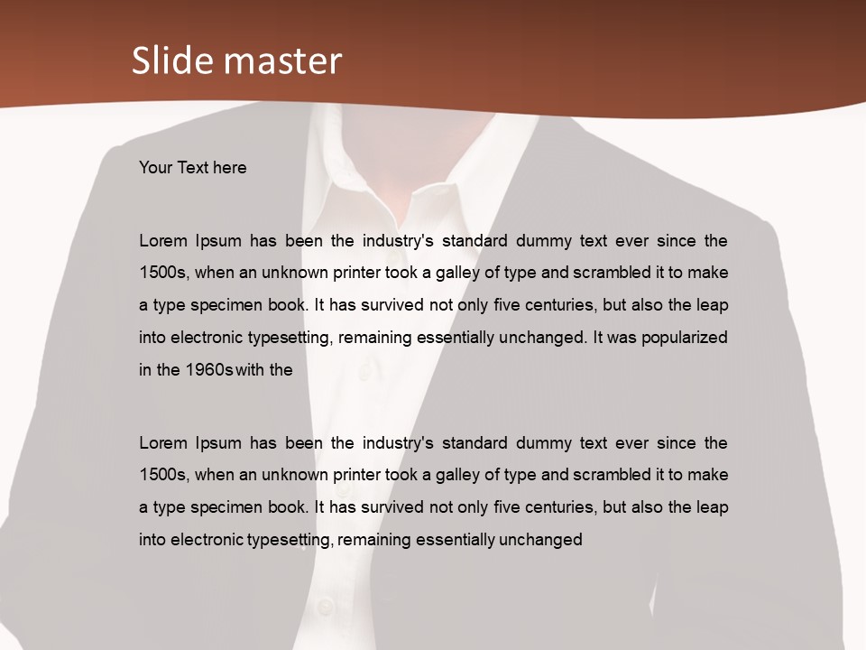 Man Standing Isolated Man Business Style PowerPoint Template