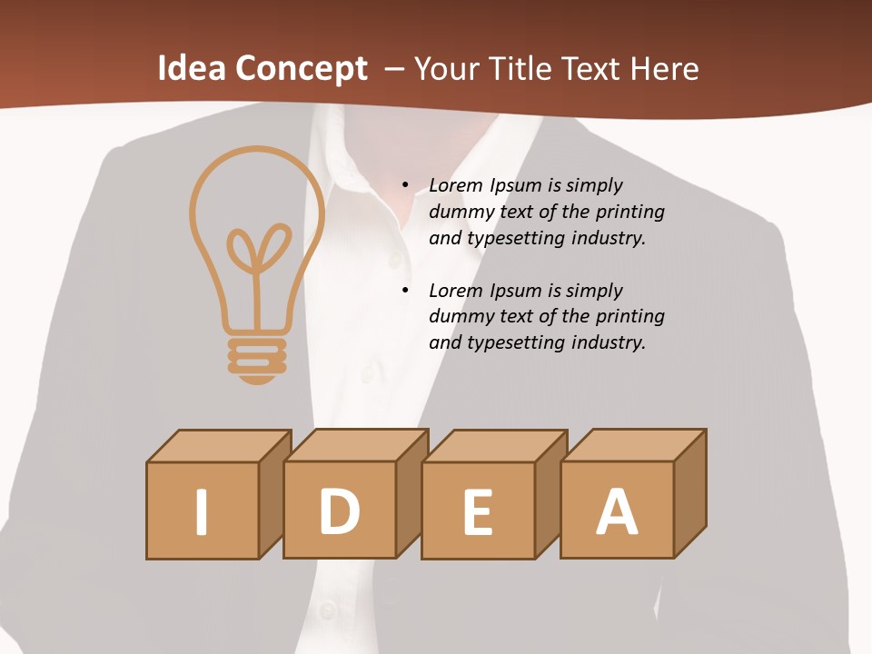 Man Standing Isolated Man Business Style PowerPoint Template