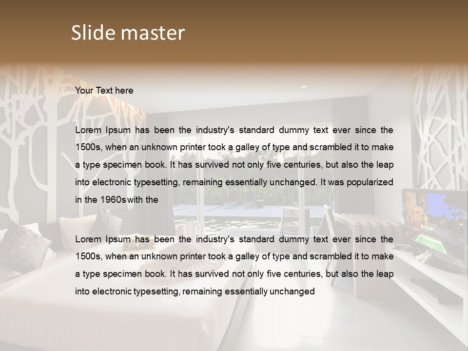 Luxury Furniture Bedroom PowerPoint Template