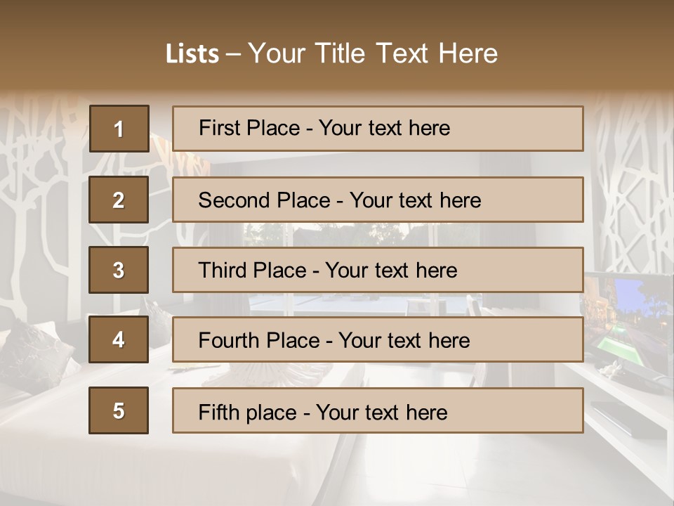 Luxury Furniture Bedroom PowerPoint Template