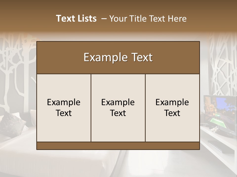 Luxury Furniture Bedroom PowerPoint Template