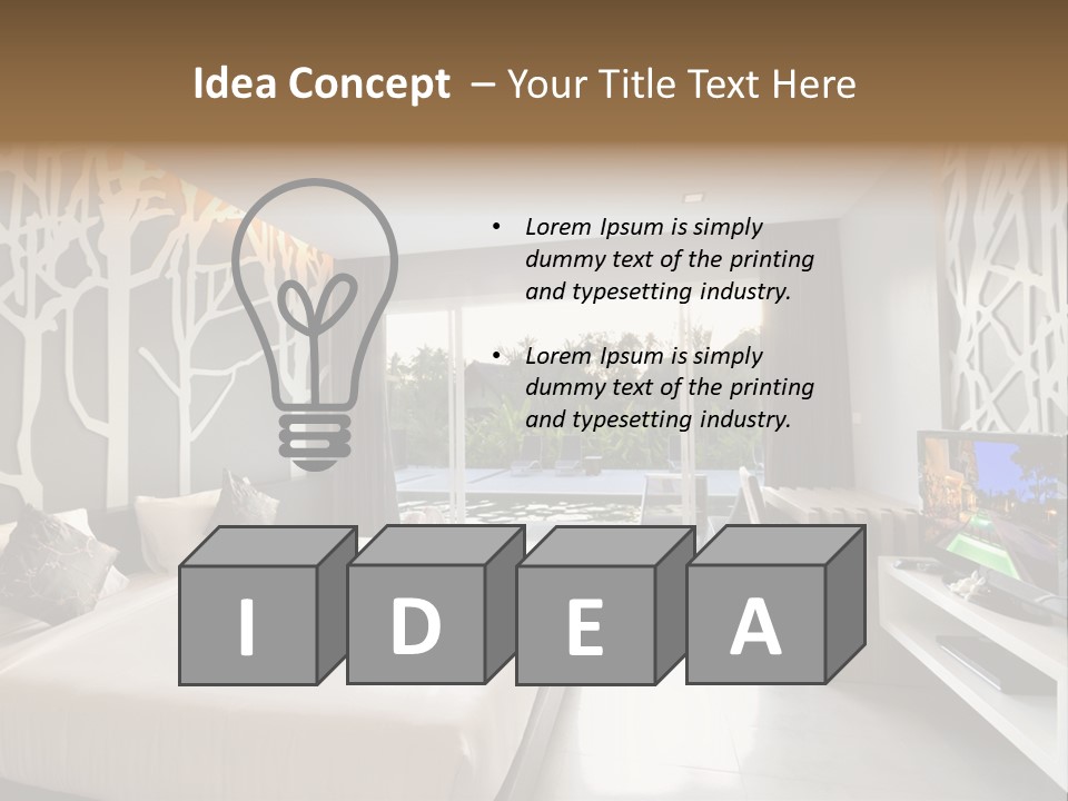 Luxury Furniture Bedroom PowerPoint Template