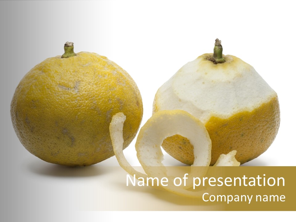 Peeled Food Citrus Bergamia PowerPoint Template