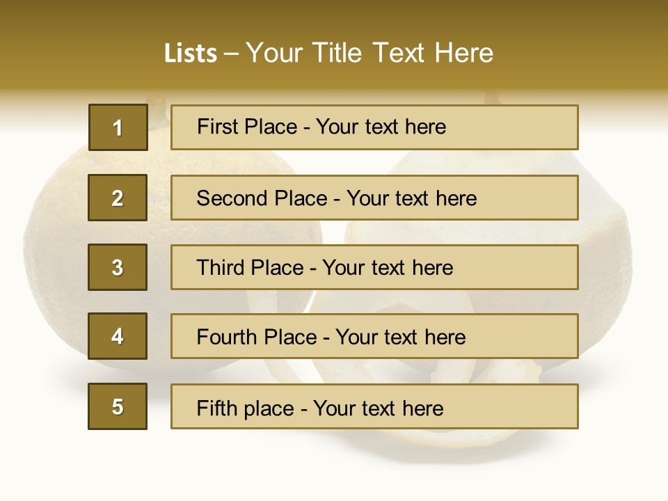 Peeled Food Citrus Bergamia PowerPoint Template
