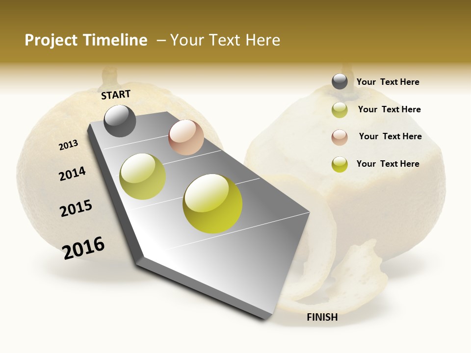 Peeled Food Citrus Bergamia PowerPoint Template