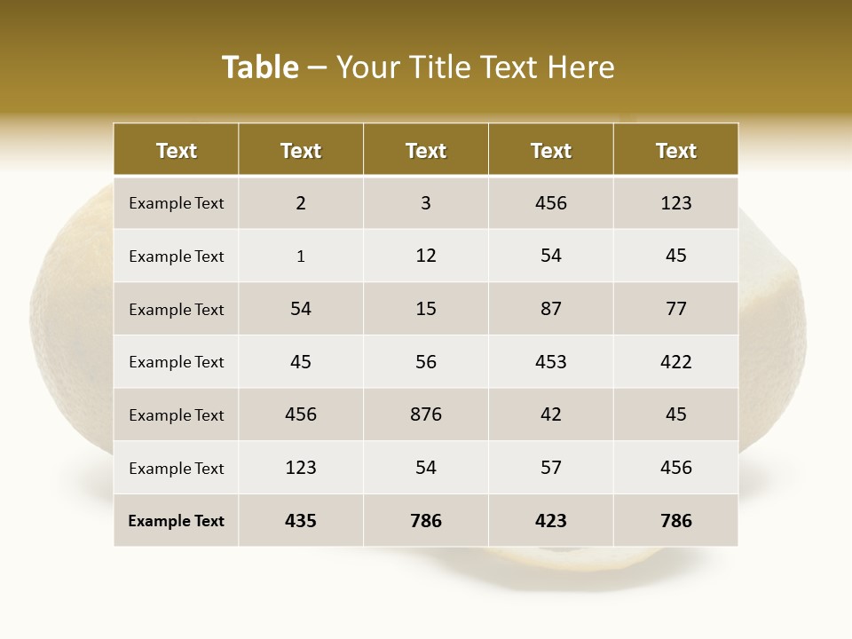 Peeled Food Citrus Bergamia PowerPoint Template