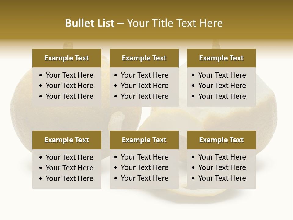 Peeled Food Citrus Bergamia PowerPoint Template