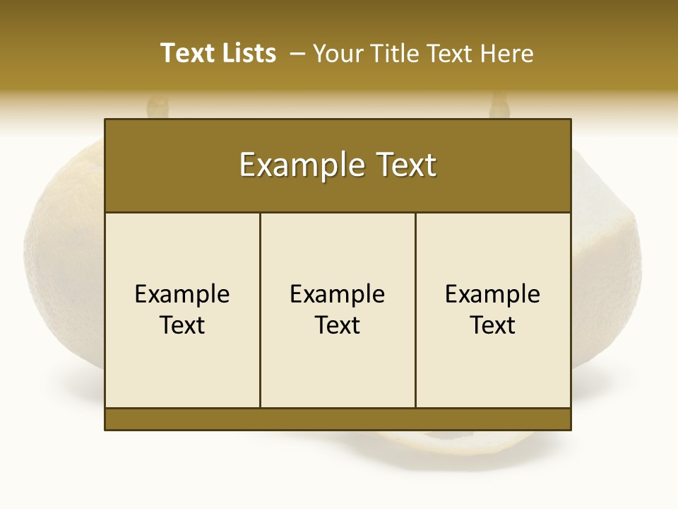 Peeled Food Citrus Bergamia PowerPoint Template