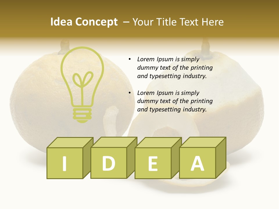 Peeled Food Citrus Bergamia PowerPoint Template