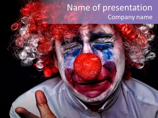Upset Goofy Red Nose PowerPoint Template