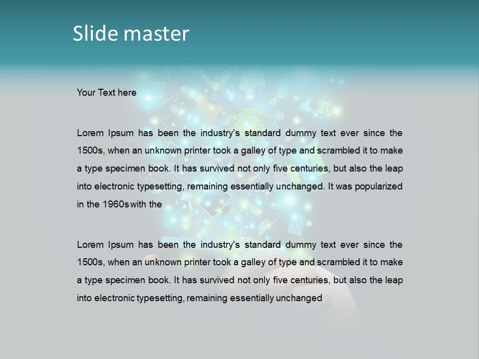 A Person Holding A Cell Phone With A Lot Of Lights Coming Out Of It PowerPoint Template