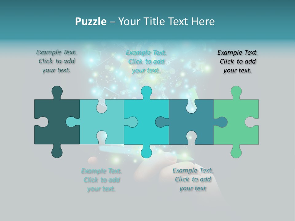 A Person Holding A Cell Phone With A Lot Of Lights Coming Out Of It PowerPoint Template