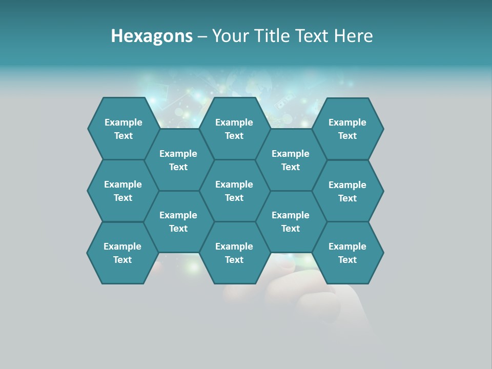 A Person Holding A Cell Phone With A Lot Of Lights Coming Out Of It PowerPoint Template