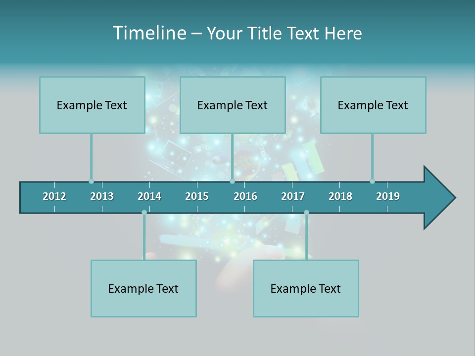 A Person Holding A Cell Phone With A Lot Of Lights Coming Out Of It PowerPoint Template