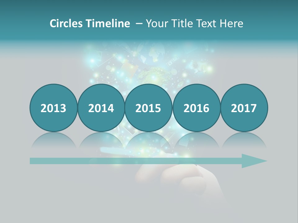 A Person Holding A Cell Phone With A Lot Of Lights Coming Out Of It PowerPoint Template