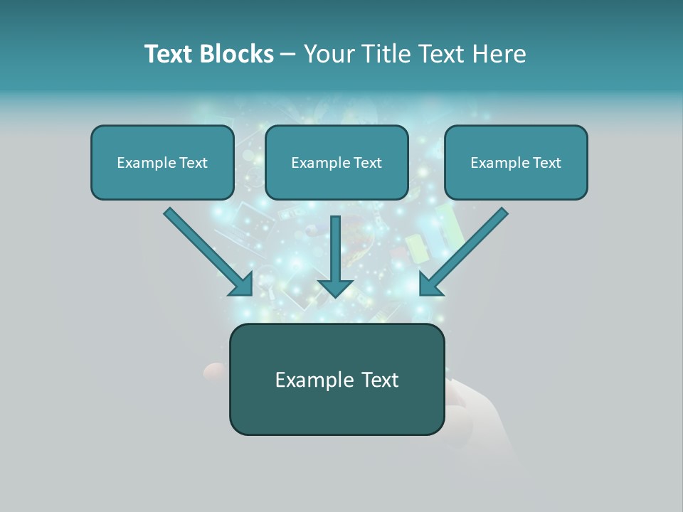 A Person Holding A Cell Phone With A Lot Of Lights Coming Out Of It PowerPoint Template