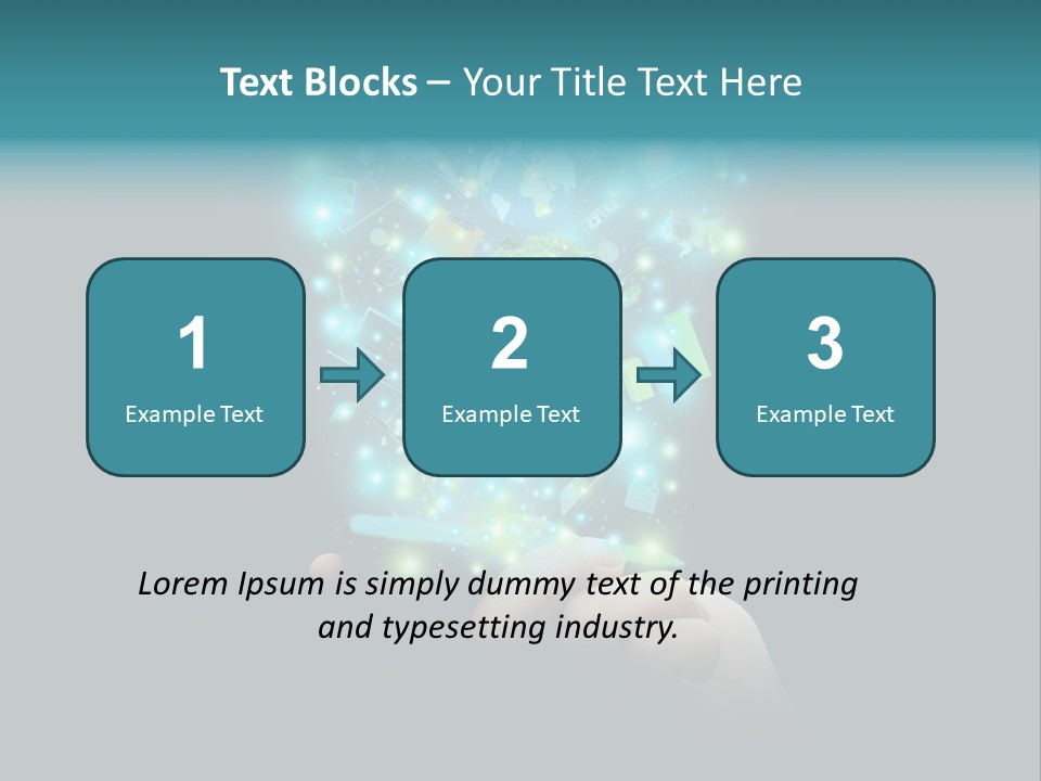 A Person Holding A Cell Phone With A Lot Of Lights Coming Out Of It PowerPoint Template