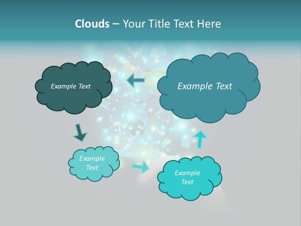A Person Holding A Cell Phone With A Lot Of Lights Coming Out Of It PowerPoint Template