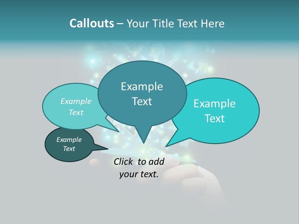 A Person Holding A Cell Phone With A Lot Of Lights Coming Out Of It PowerPoint Template