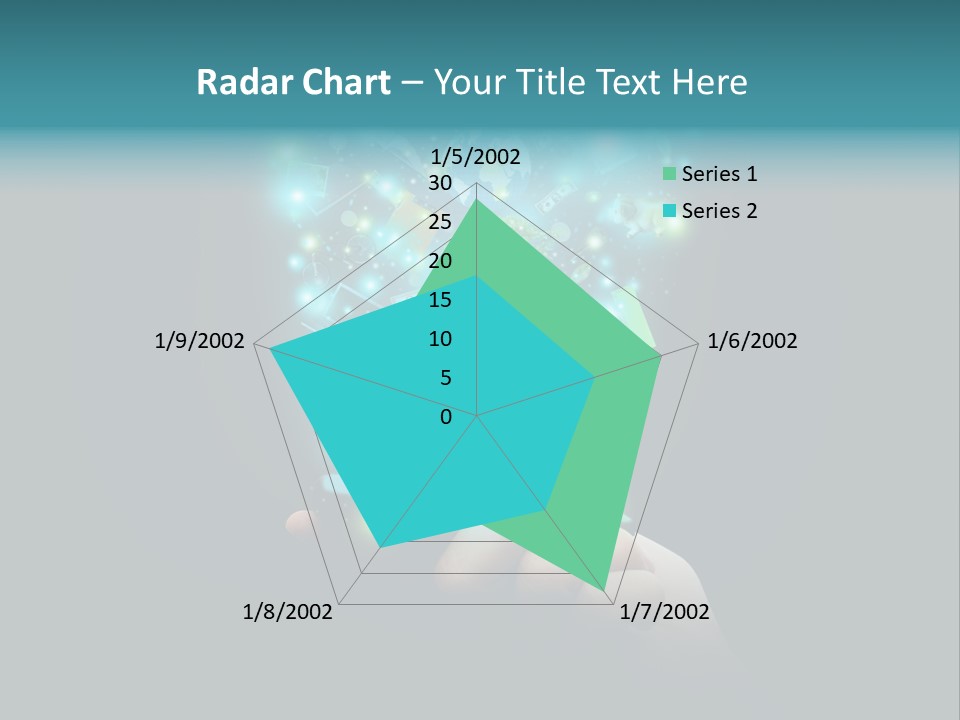 A Person Holding A Cell Phone With A Lot Of Lights Coming Out Of It PowerPoint Template