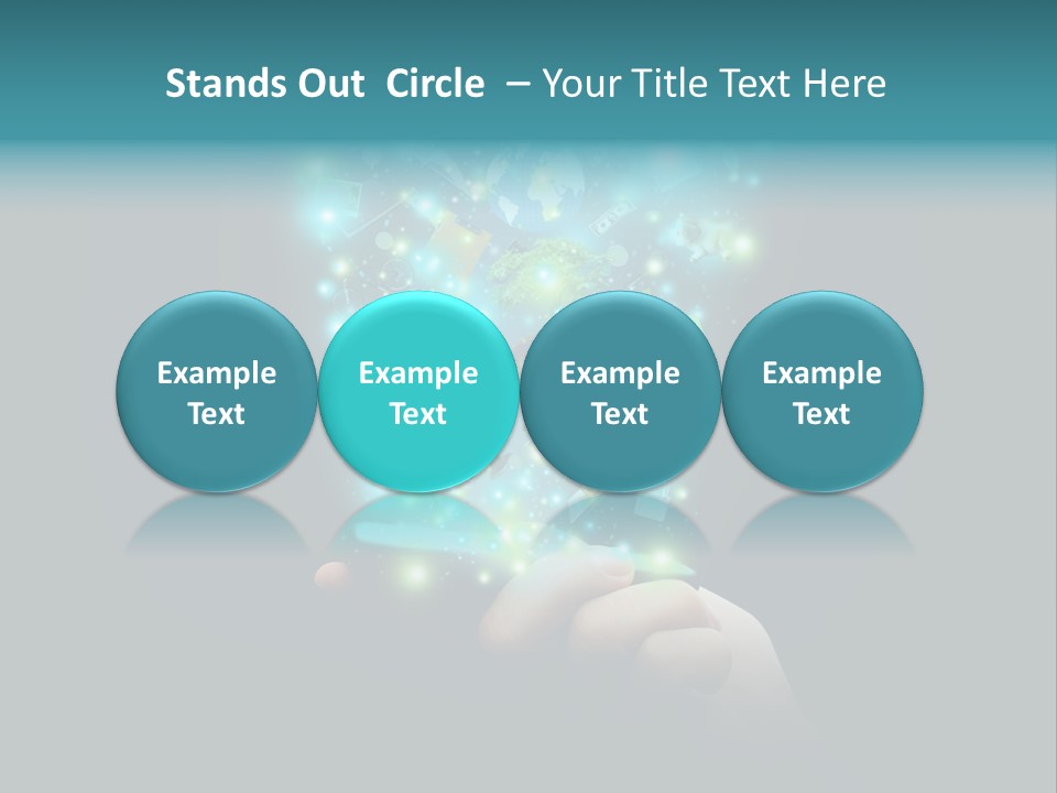 A Person Holding A Cell Phone With A Lot Of Lights Coming Out Of It PowerPoint Template