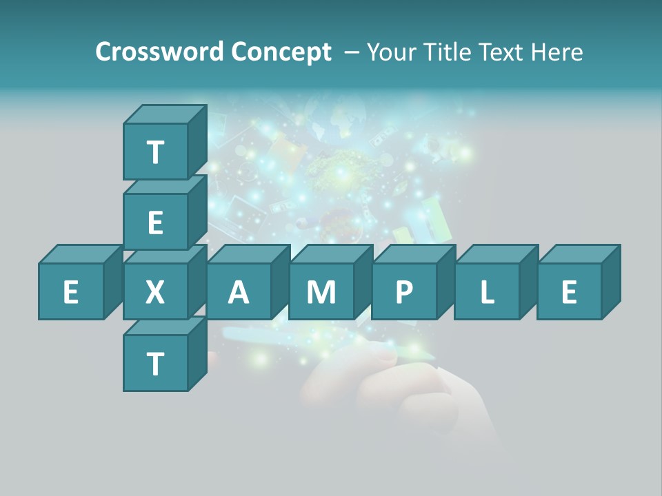 A Person Holding A Cell Phone With A Lot Of Lights Coming Out Of It PowerPoint Template