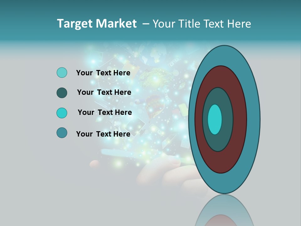 A Person Holding A Cell Phone With A Lot Of Lights Coming Out Of It PowerPoint Template