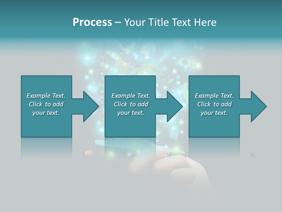 A Person Holding A Cell Phone With A Lot Of Lights Coming Out Of It PowerPoint Template