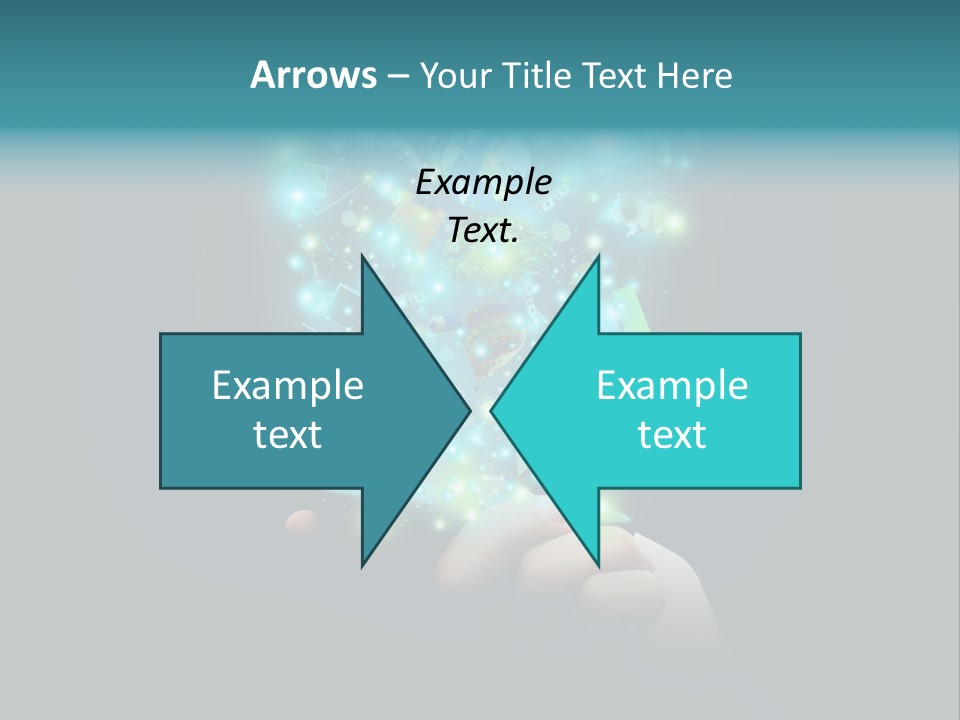A Person Holding A Cell Phone With A Lot Of Lights Coming Out Of It PowerPoint Template