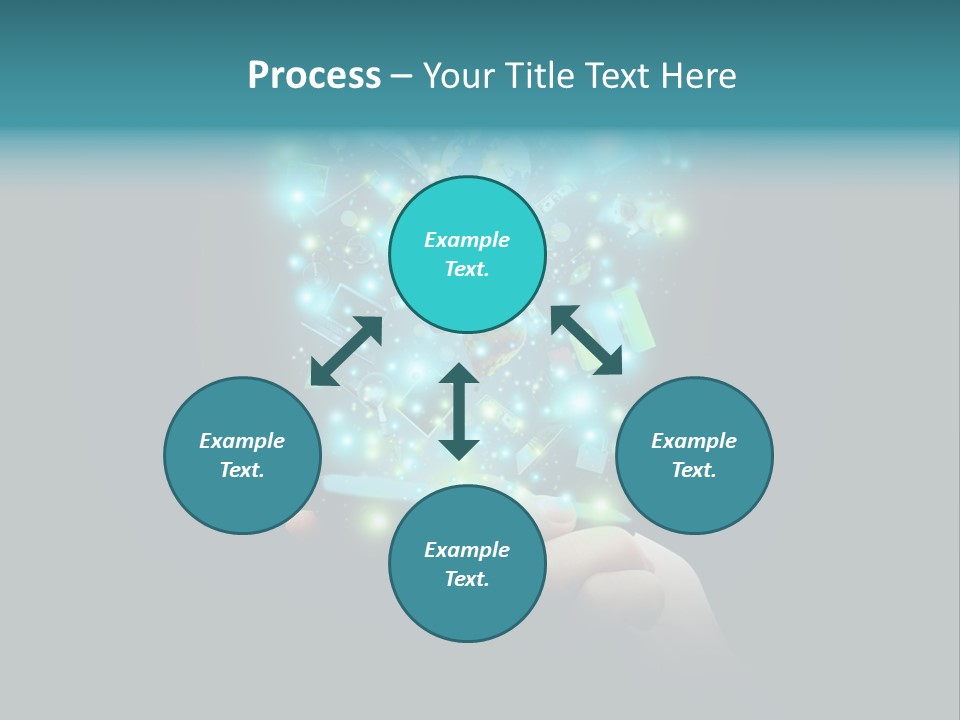 A Person Holding A Cell Phone With A Lot Of Lights Coming Out Of It PowerPoint Template