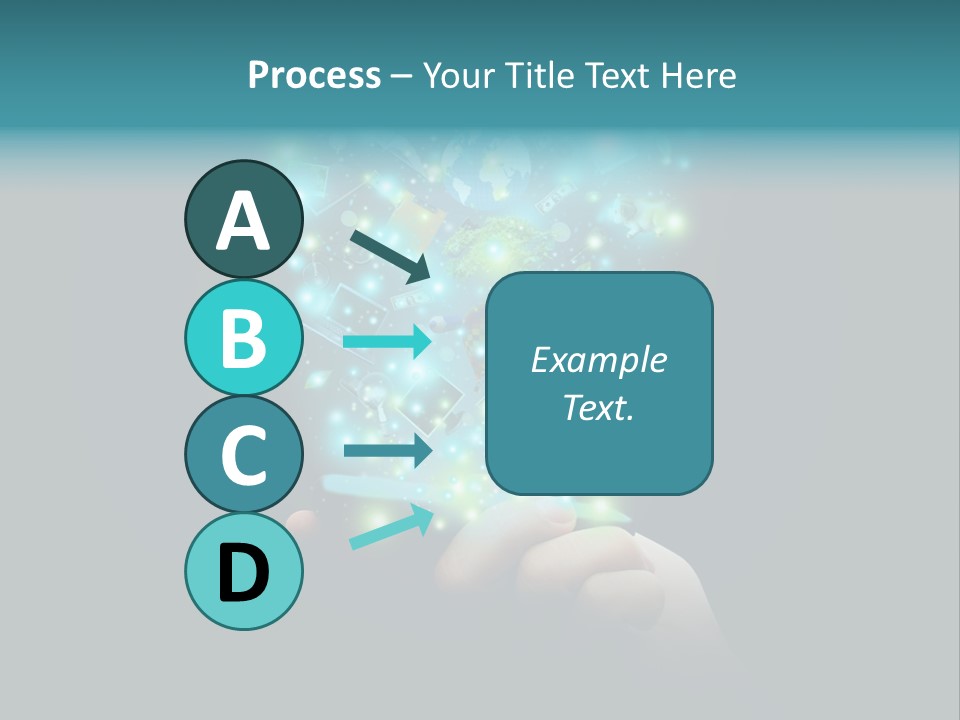 A Person Holding A Cell Phone With A Lot Of Lights Coming Out Of It PowerPoint Template