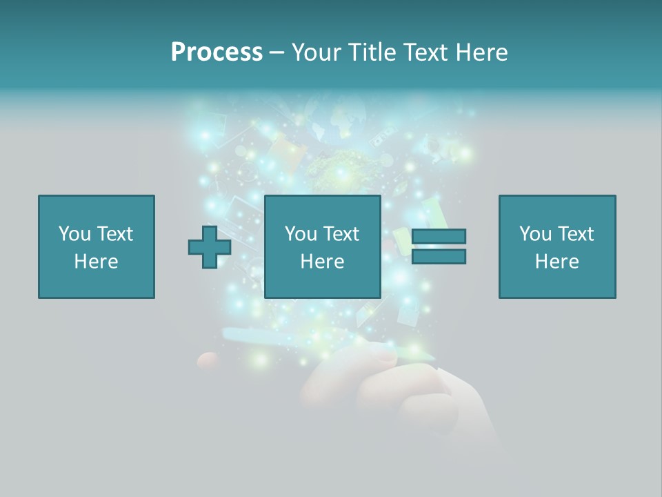 A Person Holding A Cell Phone With A Lot Of Lights Coming Out Of It PowerPoint Template