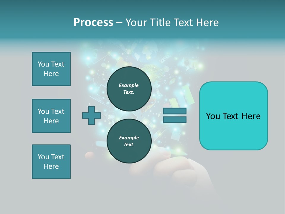 A Person Holding A Cell Phone With A Lot Of Lights Coming Out Of It PowerPoint Template