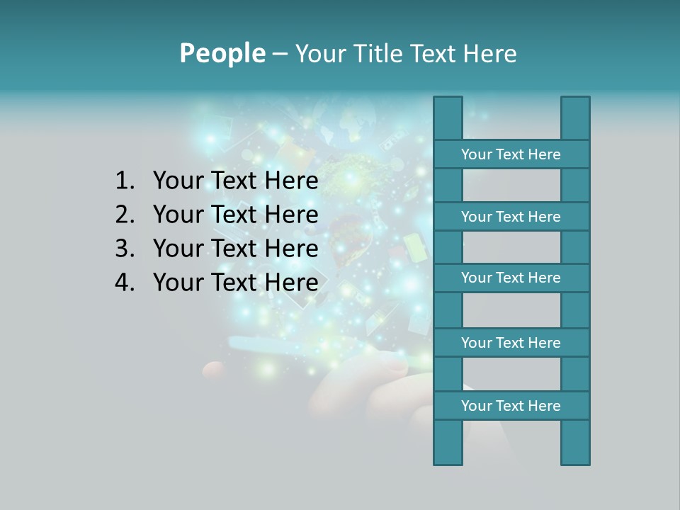 A Person Holding A Cell Phone With A Lot Of Lights Coming Out Of It PowerPoint Template