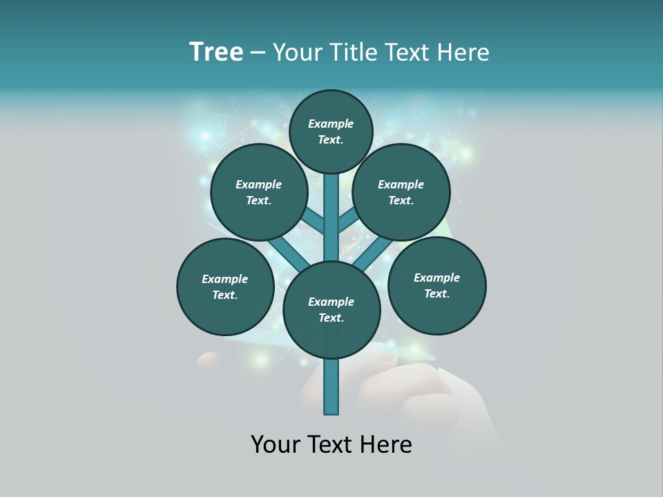 A Person Holding A Cell Phone With A Lot Of Lights Coming Out Of It PowerPoint Template