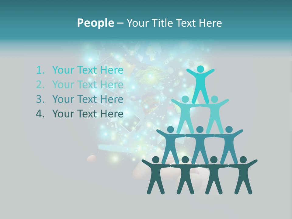 A Person Holding A Cell Phone With A Lot Of Lights Coming Out Of It PowerPoint Template