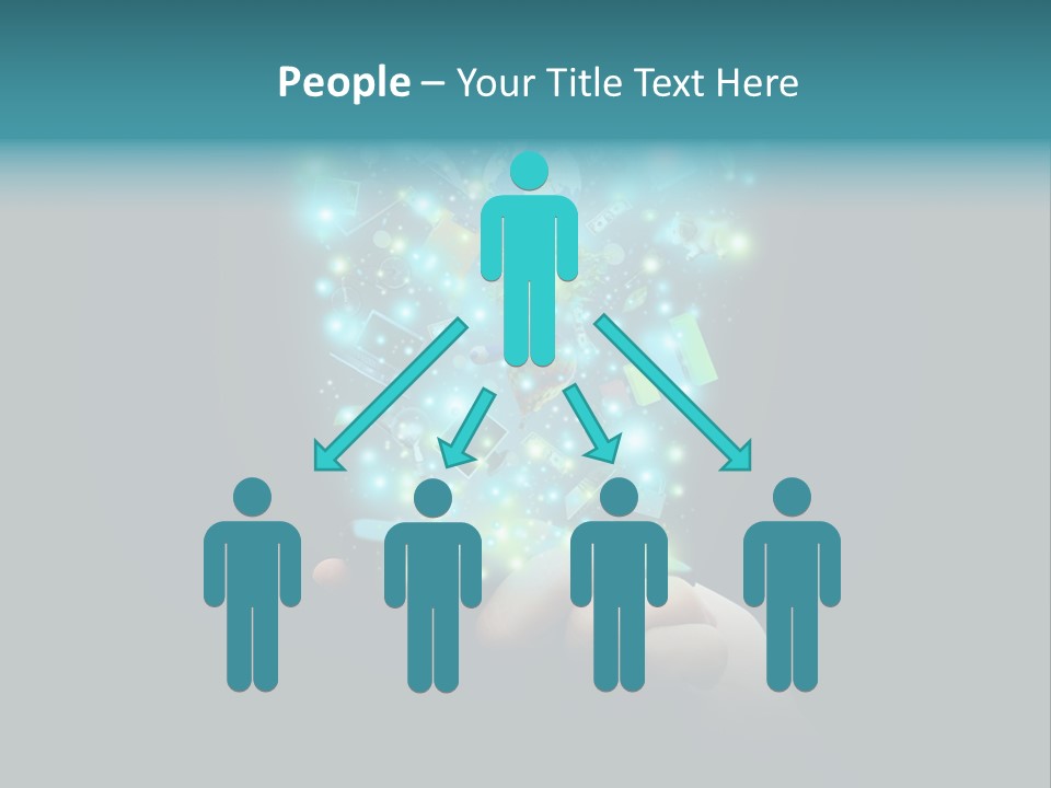 A Person Holding A Cell Phone With A Lot Of Lights Coming Out Of It PowerPoint Template