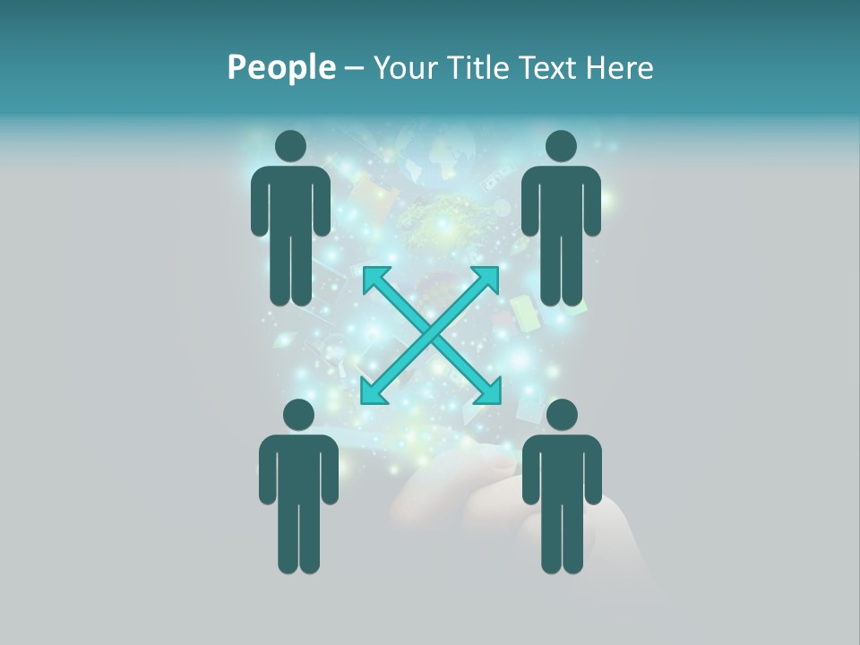 A Person Holding A Cell Phone With A Lot Of Lights Coming Out Of It PowerPoint Template