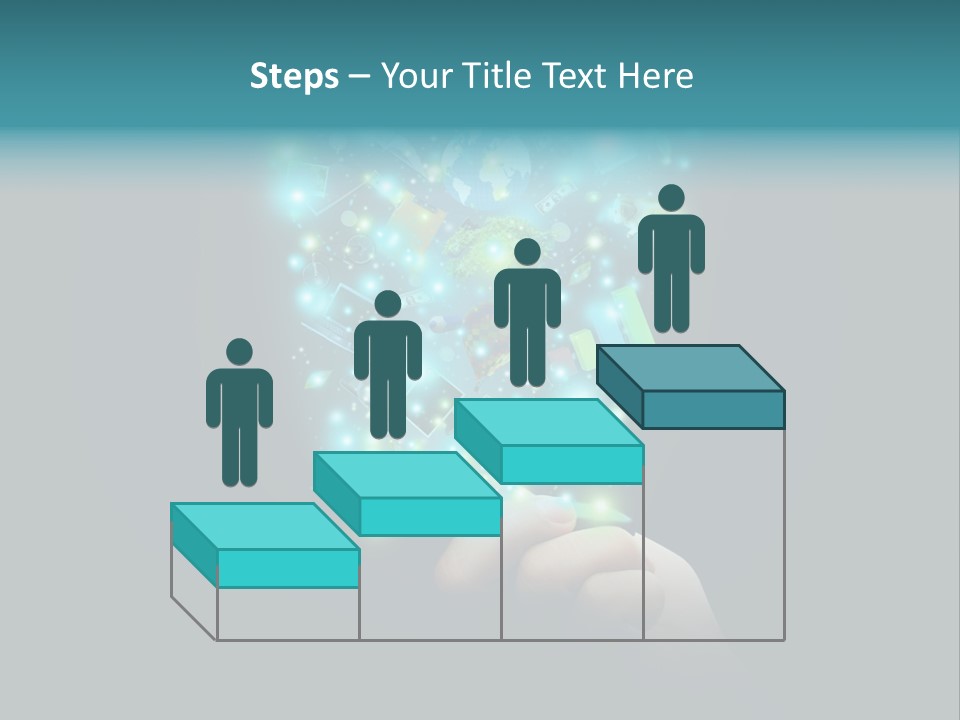 A Person Holding A Cell Phone With A Lot Of Lights Coming Out Of It PowerPoint Template