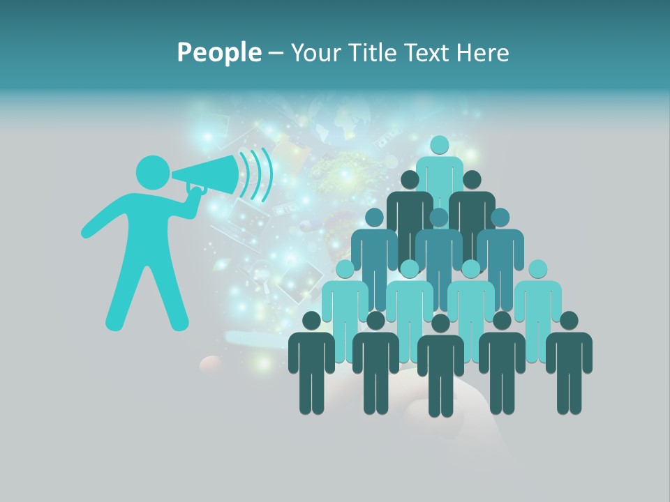 A Person Holding A Cell Phone With A Lot Of Lights Coming Out Of It PowerPoint Template