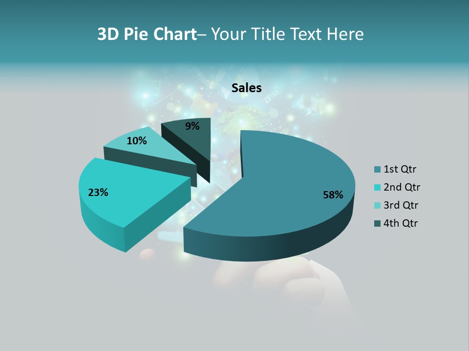 A Person Holding A Cell Phone With A Lot Of Lights Coming Out Of It PowerPoint Template
