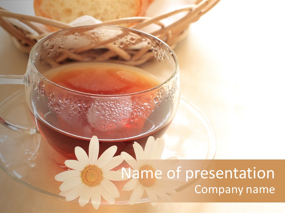 Hot Tea Drink Glass Cup PowerPoint Template