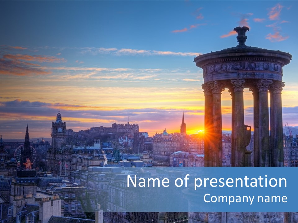 Dusk Sky Tower PowerPoint Template