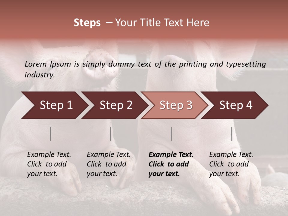 Two Pigs Sitting Next To Each Other With Their Mouths Open PowerPoint Template