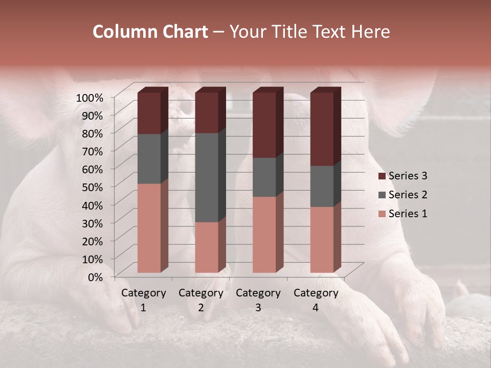 Two Pigs Sitting Next To Each Other With Their Mouths Open PowerPoint Template