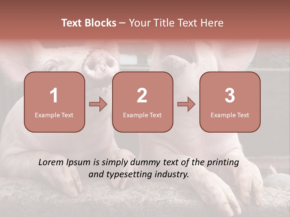 Two Pigs Sitting Next To Each Other With Their Mouths Open PowerPoint Template