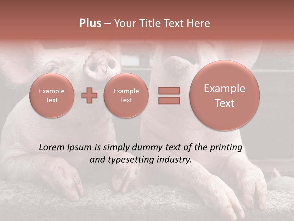 Two Pigs Sitting Next To Each Other With Their Mouths Open PowerPoint Template