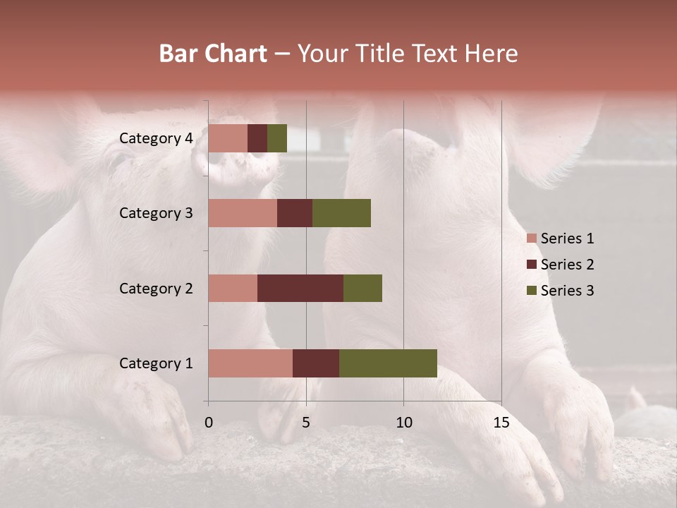 Two Pigs Sitting Next To Each Other With Their Mouths Open PowerPoint Template