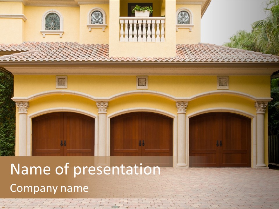 Large Style Driveway PowerPoint Template